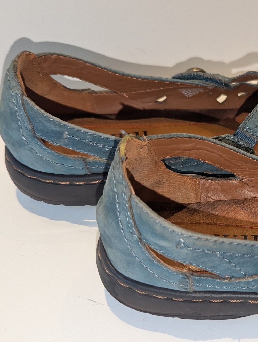 Cobb Hill by New Balance Blue Cutout Leather Slip-On Moccasins - Picture 2 of 7